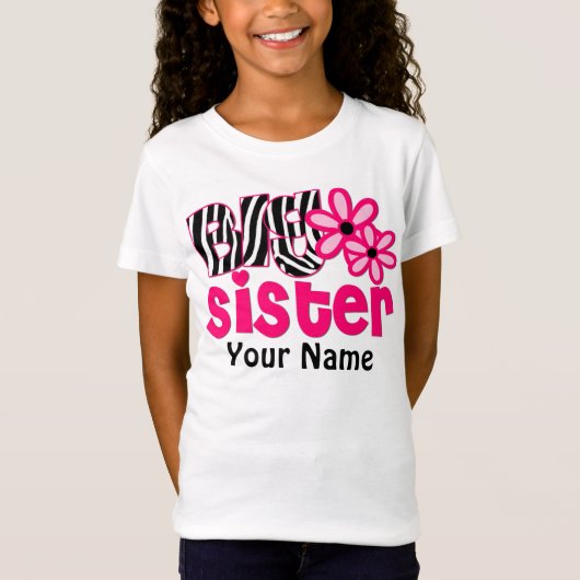 姉のシマウマの花のパーソナライズなワイシャツ Tシャツ (正面)