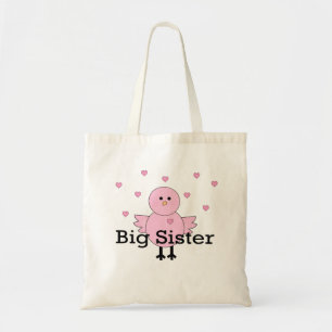 姉のピンクのひよこ及びハート トートバッグ