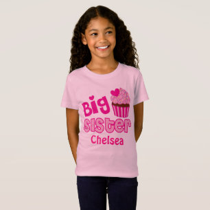 姉のピンクのカップケーキの菓子のケーキは振りかけます Tシャツ