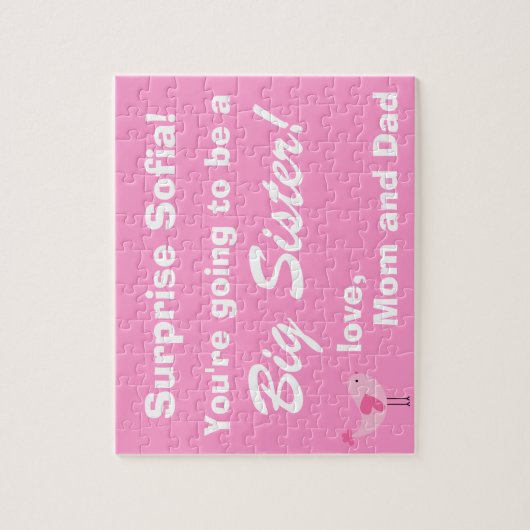 姉のピンクの鳥の驚きのパズル ジグソーパズル (縦)