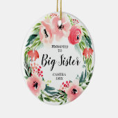 姉のフローラリースに昇進パーソナライズされたする セラミックオーナメント (右)