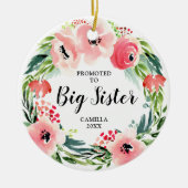 姉のフローラリースに昇進パーソナライズされたする セラミックオーナメント (正面)