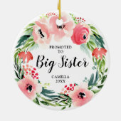 姉のフローラリースに昇進パーソナライズされたする セラミックオーナメント (裏面)