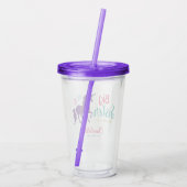 姉のユニコーンのシルエットのカラフルの兄弟姉妹 アクリルタンブラー (裏面)