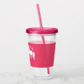 姉のユニコーンのシルエットのピンクの女の子の兄弟姉妹 アクリルタンブラー (左)