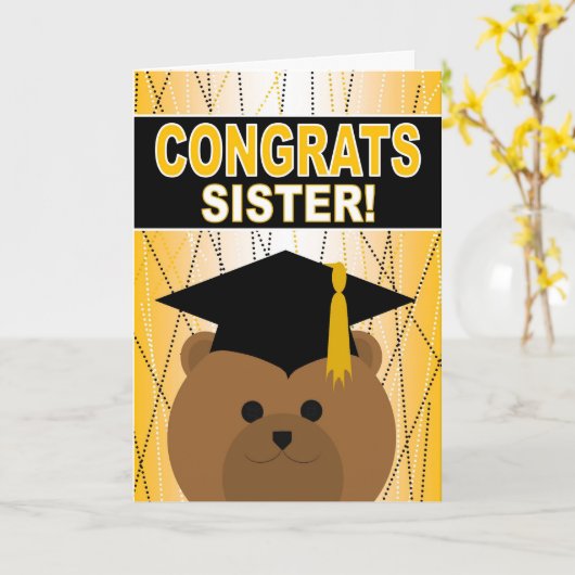 姉の卒業おめでとう カード (黄色い花)
