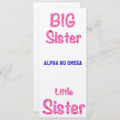 姉の妹の女子学生クラブの招待状 招待状 (正面/裏面)