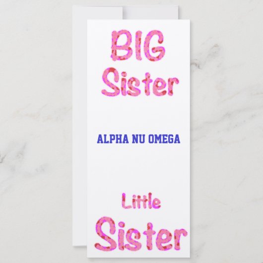 姉の妹の女子学生クラブの招待状 招待状 (正面)