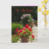 姉の日々の花にあいさつ カード (黄色い花)