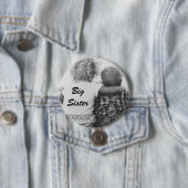 姉の白黒のフォトボタン 缶バッジ (インサイチュ)