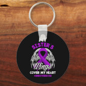 姉の羽が過剰摂取でハートを覆う キーホルダー (裏面)