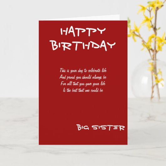 姉の誕生日のグリーティングカード カード (黄色い花)