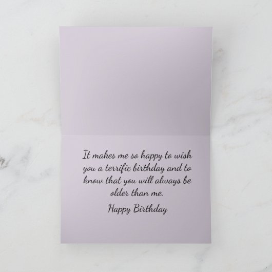 姉の誕生日ウィズおもしろい誕生日 カード (内部)