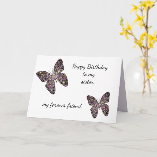 姉の誕生日ウィズおもしろい誕生日 カード (黄色い花)