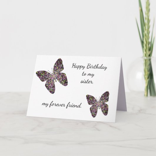 姉の誕生日ウィズおもしろい誕生日 カード (正面)