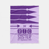 姉は日付を確立イニシャル紫 フリースブランケット (正面)