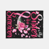 姉は生き残った蝶の乳がんAw フリースブランケット (正面(横))