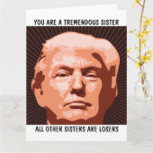 姉ドナルドトランプ 誕生日 ビッグ カード 姉用 (黄色い花)