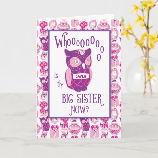 姉上おめでとう名前をカスタムするかわいいピンク カード (黄色い花)