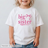 姉妹おそろいピンクのリボンのTシャツ トドラーTシャツ