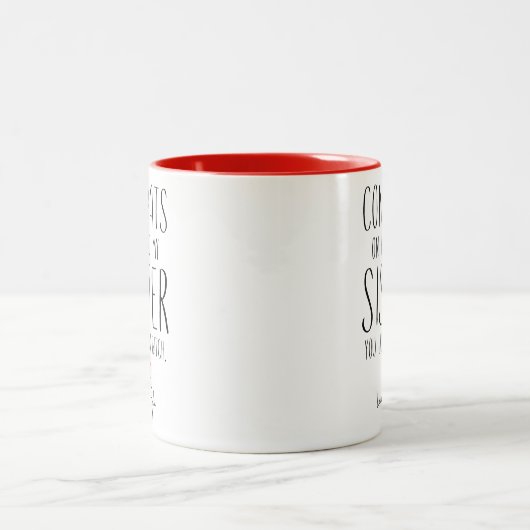 姉妹おめでとう私の妹であってあなたの幸運B**CH ツートーンマグカップ (中央)