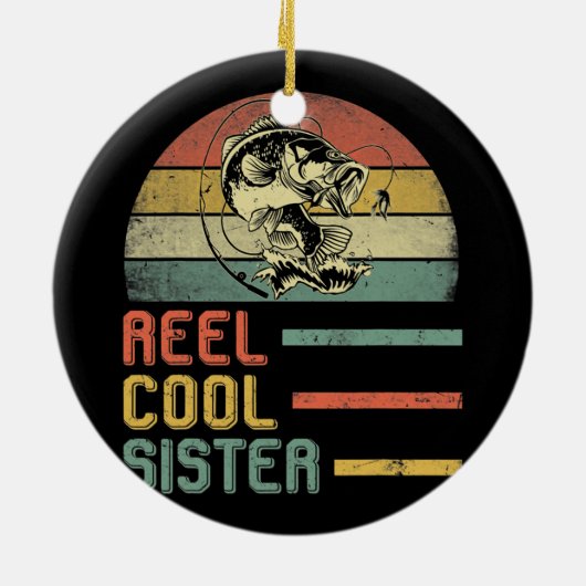 姉妹おもしろい漁女ママ母ママ父の日 セラミックオーナメント (裏面)