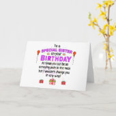 姉妹おもしろい誕生日 カード (黄色い花)