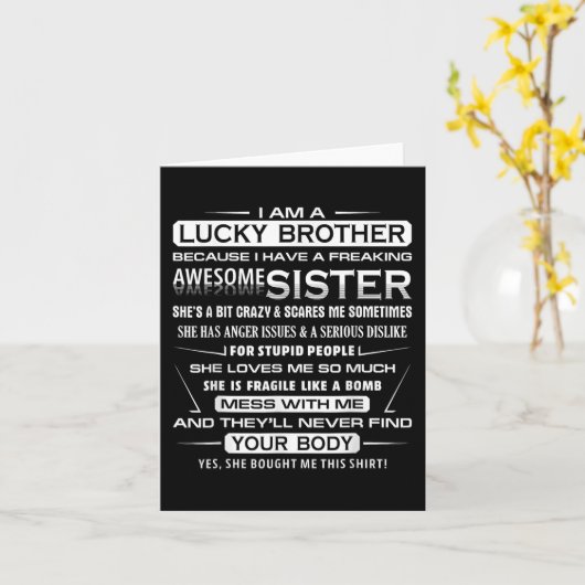 姉妹からの兄のためのクリスマスおもしろい1 カード (黄色い花)