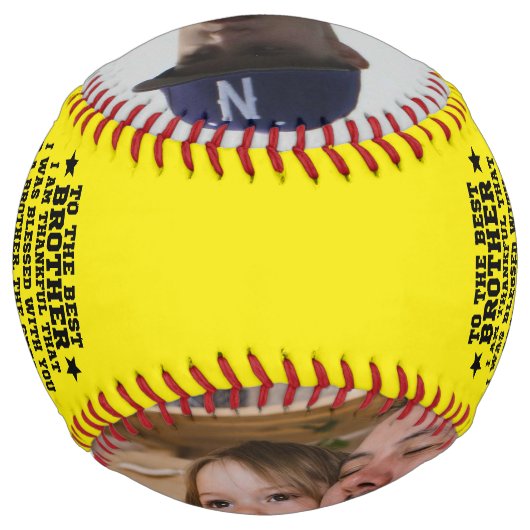 姉妹か兄最高の弟から弟へ写真 ソフトボール (裏面)