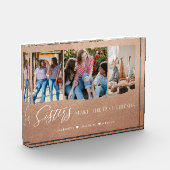 姉妹が友人の写真最高のを記念に金ゴールド フォトブロック (左)