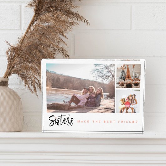 姉妹が友最高の人を三つの写真コラージュ フォトブロック