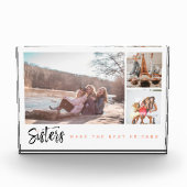 姉妹が友最高の人を三つの写真コラージュ フォトブロック (正面)