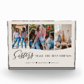 姉妹が友達を作最高のる写真記念クリーム フォトブロック (正面)