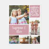 姉妹が完璧な友最高の人を作る写真コラージュ フリースブランケット (正面)