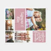 姉妹が完璧な友最高の人を作る写真コラージュ フリースブランケット (正面(横))