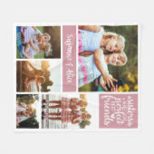 姉妹が完璧な友最高の人を作る写真コラージュ フリースブランケット (正面(横))