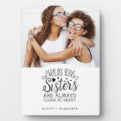 姉妹が接続ハートフォトキープサキーホワイト フォトプラーク (正面)