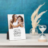 姉妹が接続ハートフォトキープサキーホワイト フォトプラーク (側面)