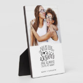 姉妹が接続ハートフォトキープサキーホワイト フォトプラーク (側面)