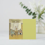 姉妹が椅子に座る ポストカード (スタンド正面)