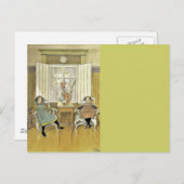 姉妹が椅子に座る ポストカード (正面/裏面)