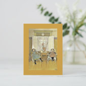 姉妹が椅子に座る ポストカード (スタンド正面)