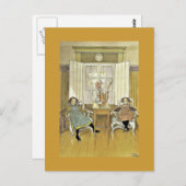 姉妹が椅子に座る ポストカード (正面/裏面)