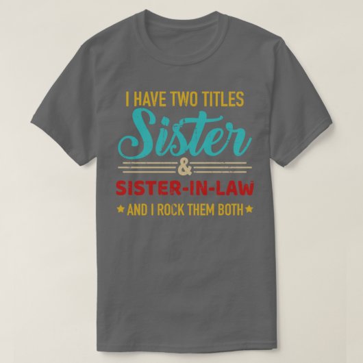 姉妹と姉妹レトロの2つのタイトルヴィンテージ Tシャツ (デザイン正面)
