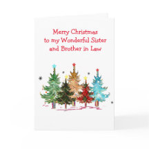 姉妹と義兄妹のためのクリスマスグリーティングカード