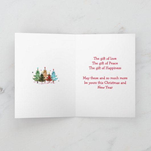 姉妹と義兄妹のためのクリスマスグリーティングカード カード (内部)