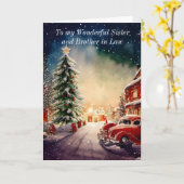 姉妹と義兄妹のためのクリスマスグリーティングカード カード (黄色い花)