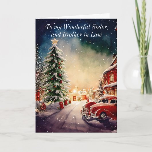 姉妹と義兄妹のクリスマスグリーティングカード カード (正面)