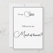 姉妹にブライズメイドをお願いするカード 招待状 (正面)