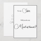 姉妹にブライズメイドをお願いするカード 招待状 (正面/裏面)